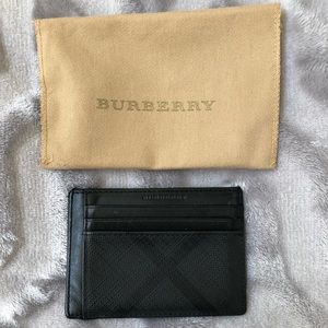 Burberry Leather Money Clip Card Case